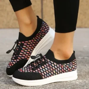 Baccashoes Women Fashion Fly Knit Breathable Fashion Sneakers