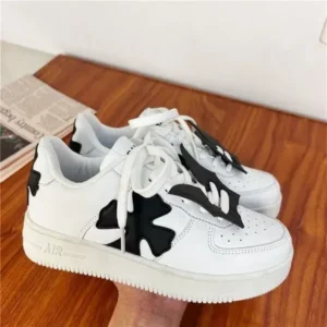 Baccashoes Women Fashion Round Toe Cross Platform Sneakers