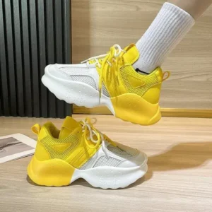 Baccashoes Women Fashion Gradient Mesh Breathable Sneakers