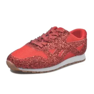 Baccashoes Women Fashion Round Toe Platform Sequins Rhinestone Platform Sneakers