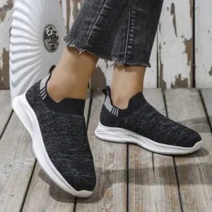 Baccashoes Women Fashion Round Toe Slip-On Flat Non-Slip Lightweight Sneakers