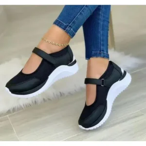 Baccashoes Casual Velcro Platform Plus Size Mesh Sneakers