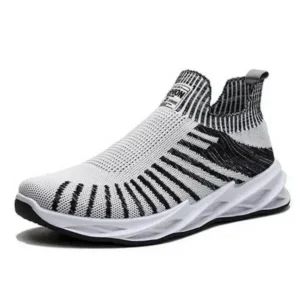 Baccashoes Men'S Fashion Mesh Breathable Lightweight Stripe Sneakers