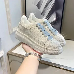 Baccashoes Casual Rhinestone Platform Sneakers