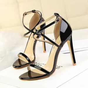 Baccashoes Women Fashion Sexy Hollow Cross Stiletto Heel Sandals