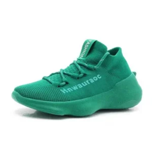 Baccashoes Couple Fashion Lace Up Design Knitted Mesh Breathable Sneakers