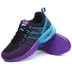 Baccashoes Women Fashion Casual Lace Up Design Mesh Breathable Air Cushion Shock Absorbing Sneakers