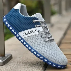 Baccashoes Men Casual Color Matching Breathable Mesh Flat Shoes