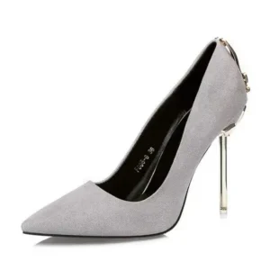 Baccashoes Women Sexy Metal Heel Pointed-Toe High Heels Shoes