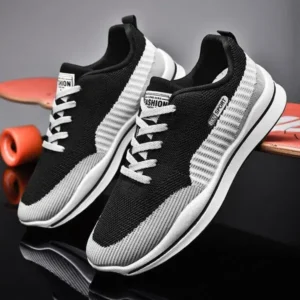 Baccashoes Men'S Casual Color-Block Mesh Breathable Soft-Soled Sneakers