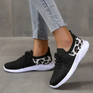 Baccashoes Women Casual Mesh Breathable Leopard Sneakers