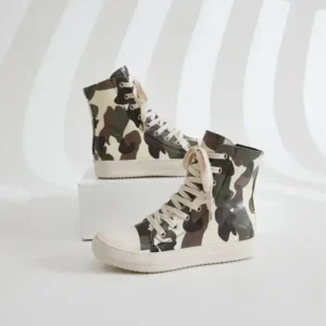 Baccashoes Women Fashion Casual Plus Size Camouflage Thick-Soled High Top Shoes