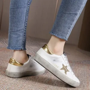 Baccashoes Women Fashion Casual Plus Size Star Round Toe Sneakers