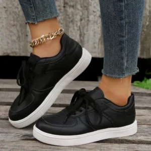 Baccashoes Women Fashion Casual PU Lace-Up Sneakers