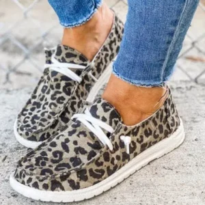 Baccashoes Women Leopard Casual Flat Loafers Shoes