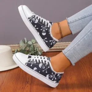 Baccashoes Women Casual Fashion 3D Print Denim Canvas Sneakers