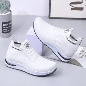 Baccashoes Women Fashion Casual Mesh Breathable Solid Color Sneakers