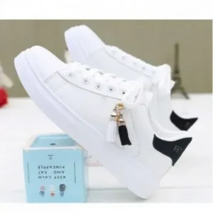 Baccashoes Women Fashion Flat Solid Color Lace-Up Sneakers