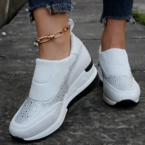 Baccashoes Women Fashion Rhinestone Slip Sneakers