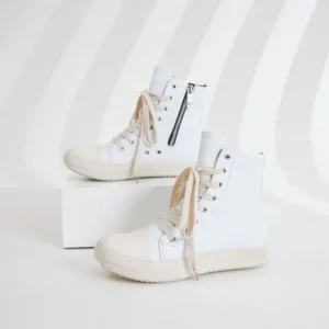 Baccashoes Women Fashionable Hip Hop White High Top Sneakers