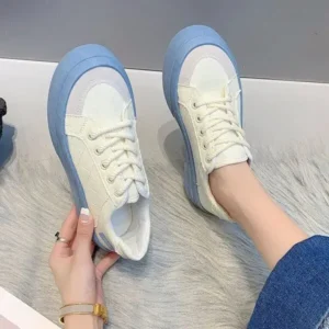 Baccashoes Women Fashion Round Toe Lace-Up Sneakers