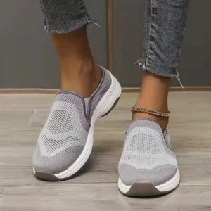 Baccashoes Women Fashion Fly Knit Casual Colorblock Flat Sneakers