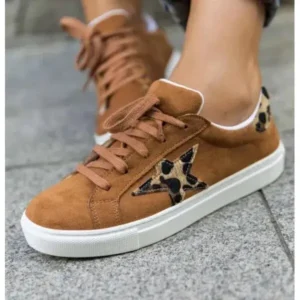 Baccashoes Women Fashion Round Toe Lace-Up Canvas Sneakers