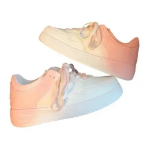 Baccashoes Women Fashion Round Toe Gradient Platform Sneakers