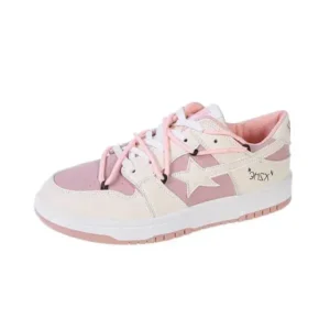 Baccashoes Women Fashion Low Top Flat Retro Sneakers